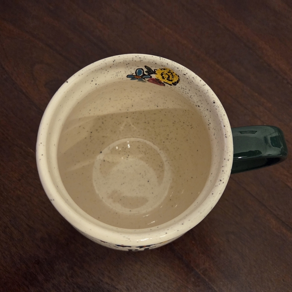 Tag Floral "Be Happy" Mug with Dark Green Handle - Picture 3 of 6